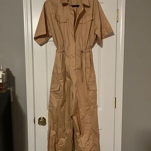 Zara drawstring jumpsuit. Small. New. Salmon